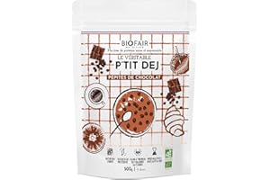 BIOFAIR NUTRITION - Petit déjeuner Pépites de chocolat - Source de protéine - Riche en Magnésium - Ma dose de protéine saine et responsable - Fabriqué en France