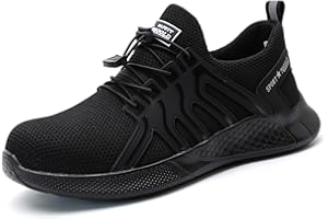 AONEGOLD Scarpe Antinfortunistica Uomo Donna Scarpe da Lavoro con Punta in Acciaio Leggere Traspiranti Antiscivolo Sportive di Sicurezza Scarpe