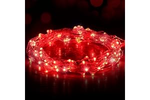 Ariceleo Luces Led USB, 1 Piezas 5 Metros 50 LED Mini LÁMpara Alambre de Cobre Guirnalda Cadena Luces de Navidad para Casa Dormitorio Navidad Habitacion Fiestas Boda DecoraciÓN(Rojo)