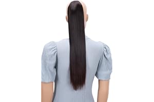 CAISHA by PRETTYSHOP 60cm Posticcio Per Capelli Hailey Con 2 Nastri Coda Di Cavallo Voluminoso Capelli Finti Liscio Marrone Mix HC18