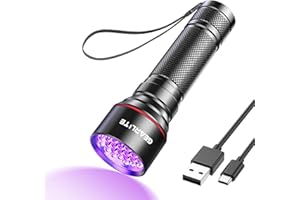 GEARLITE LED Schwarzlicht Taschenlampe mit 21 LEDs, Mini UV Lampe mit 395 nm, Ultraviolettes Licht für Geocaching, Heimtierurindetektor, Eingetrocknete Flecken von Hunde und Andere Haustiere