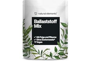 ‎NATURAL ELEMENTS natural elements Ballaststoff Mix – 600g – 9 natürliche Quellen – mit Inulin und Akazienfaser – vegan, ohne Zuckerzusatz (enthält von Natur aus Zucker) – in Deutschland produziert & laborgeprüft