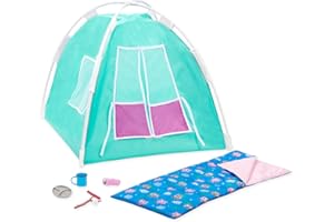 Our Generation - Happy Camper Set - Camping Set - Tent & Sleeping Bag - 18-Inch Doll Accessories - Pretend Play - Toy for Kids 3 Years +