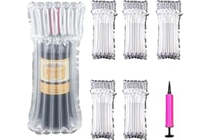 AYNKH Weinflasche Abdeckung, 6er-Pack wiederverwendbare Weinflasche Luftpolster mit freier Pumpe, aufblasbare Luftsäule Kissen Luftpolsterfolie Tasche, für sichere Reise Flugzeug Koffer Gepäck