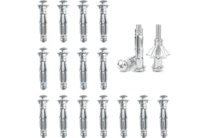 DAIRYCOF 20 Stück Hohlraumdübel Metall verzinkt Hohlwanddübel M6x52mm Expansion Nuts hohlwanddübel Dünne Befestigungen für Befestigungen in Gipskartonplatten (20, M6*52mm)