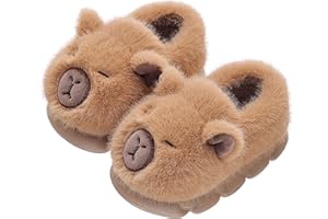 GENERISCH Plüsch Hausschuhe Kinder Capybara Mädchen Jungen Winter Flauschige Pantoffeln Cute Cartoon Häschen Gefüttert Hauspantoffeln Rutschfeste Kuscheliger Geschlossen Wärm Winterslipper Slip-On Indoor Schuhe