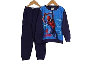 Viterbo Biancheria Pigiama Disney Bambino Bimbo Caldo Cotone Interlock (3132) 100% Cotone Spiderman (Blu/Royal, 3 Anni)