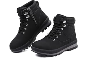 BRAVOVER Walking Boots Womens Ankle Boots Hiking Boots Waterproof Mid Calf Boots Lace up Zipper lightweight Non-Slip Outdoor Trekking Boots Work Boots for Women