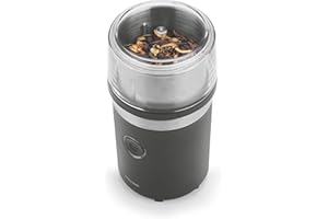 Petra Moulin à Café Électrique 210W, Moulin à Café avec Lame Inox & Bol Amovible, Capacité 70g, Broyeur pour Café/Épices/Poivre en Une Pression, Usage Simple et Rapide, Garantie 3 Ans