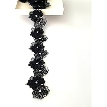 Nastro Di Perle E Pizzo Nero - 3 Metri, Larghezza 1.5 Cm, Per Abiti Da Sposa E Decorazioni - Foto 8