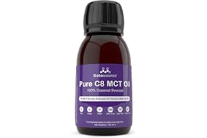 Pure C8 MCT Oil | Boosts Ketones 4X Versus Other MCTs | Supports Keto & Fasting | Highest 99%+ Purity | 100% Coconut Sourced | Vegan Safe & Gluten Free | Premium Lab Tested Purity | 100ml Ketosource®