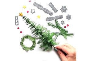 SKYVOV Fustelle per scrapbooking, fai da te, albero di Natale, ghirlanda, set di stencil per album di ritagli, fai da te, carta artigianale regalo