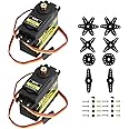 2PCS MG996R Servo Motor, High Torque Servo Metal Gear Servo Digital Servo RC Car Servo Motor Robot Servo Motor High Power Servo Robust Servo Motor for RC Helicopter Airplane Car Boat Robot Controls