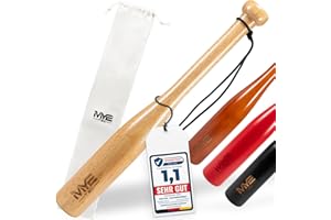 ‎ORA-TEC Oramics Baseballschläger Holz 18 Zoll (48 cm) – Robuster Massivholz Baseball Bat mit Handschlaufe & Tragetasche – Outdoor Schläger für Training, Sport & Freizeit