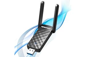 ‎NEWFAST NEWFAST 1800Mbit/s USB WLAN Stick Adapter,WiFi 6 Stick,Dual Band (2.4G/5GHz) USB 3.0 WLAN Adapter für PC/Desktop/Laptop,MU-MIMO,WPA3,2X High Gain Antennen,USB WLAN Stick nur für Windows 10/11