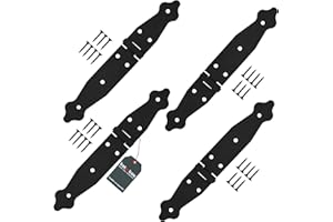 KOTARBAU® Set di 4 nastri per porta, 100 x 150 x 35 mm, in acciaio verniciato a polvere, colore nero, cerniera per finestra, porta da giardino, cerniera