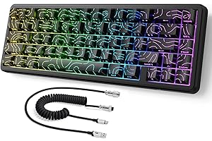 MAMBASNAKE ATTACK SHARK X65 HE Tastiera a Grilletto Rapido, Precisione RT 0,01mm, 8KHz, Tastiera con Magnetic Switch al 60% con cavo da 8KHz, Azionamento Regolabile, Snap Tap, Contorno Nero