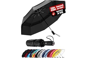 Repel Umbrella Parapluie Pliant Résistant au Vent - Ouverture Automatique Facile - Parapluie Compact et Durable, Armature en Fibre de Verre Solide, Dôme Imperméable – Tient dans un Sac à dos ou à Main