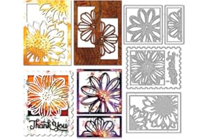 MAYJOYDIY Sunflower Die Cut Set, Floral Frame Metal Cutting Dies, Embossing Stencils for Paper Crafts, DIY Greeting Cards, Scrapbooking, Gift Decor, Card Making