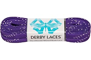Derby Laces Purple - Flat, 10mm Wide, for Boots, Skates, Roller Derby, and Hockey Skates