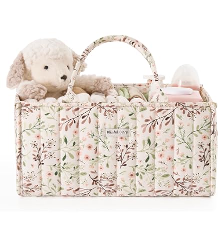 AVCXEC Wickeltisch Organizer Weiß - Tragbare Baby-Wickeltasche Mit Vielen Fächern