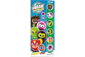 Freak Marbles 2218459 Totem Pack Grün, Sammelmurmeln 6er Set, inkl. seltener Überraschungsmurmel, Murmeln zum Sammeln, Mixen, Tauschen und Spielen für Kinder ab 4 Jahren, deutsche Edition