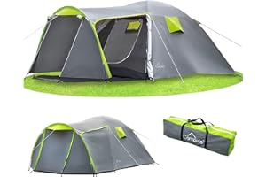 Campela CA0013 Tropical Namiot turystyczny, rodzinny, dla 3-4 osób, wodoszczelny (3000 m), klejone szwy (zielony)