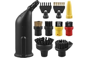 Asfrode 10 Stück Zubehör für Kärcher Dampfreiniger, Ersatzteile Dampfreiniger, Enthält Rundbürste Gross, Reinigungsbürste, Fugenbürsten, Düse, Kompatibel kärcher SC1 SC2 SC3 SC4 SC5 CTK10 CTK20