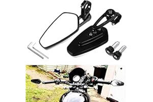 Heart Horse Rétroviseur Moto, Lot de 2 Rétroviseurs Embout de Guidon Universel 7/8" 22mm pour Retro Moto Kawasaki Suzuki Scooter Croiseur ATV HD Rétroviseurs Latéraux et Accessoires de Moto (Blanc)