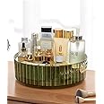 LERFOT Makeup Perfume Organizer, 360 Degree Rotating Lazy Susan Cosmetic Desk Storage Lotions Display Case Round Gift Tray with Large Capacity, for your Jewelry (green)