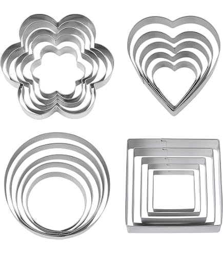 Set Di 5 Formine Per Biscotti A Forma Di Fiore In Acciaio Inox – 6 Petali Smerlati, Dimensioni Da 3,8 A 8 Cm, Per Pasticceria E Craft