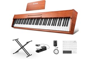 Donner Portable Piano Keyboard 88 Keys with Stand for Beginner, Bundle with Piano Stickers, Sustain Pedal