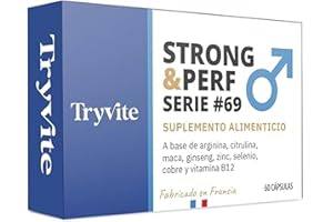 TESTOSTERONA HOMBRE | 60 Cápsulas Para Circulación Sanguínea | Booster de Fuerza Resistencia Energía | Ginseng, Maca, Arginina, Citrulina, Zinc | TRYVITE STRONG&PERF