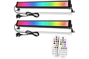 Linke RGB Light Bar 42W Disco Lights Led Floodlight 3350LM with Remote Control RGB Lights for Bar Party Stage Garden BBQ Halloween Christmas Festival Decorative Lighting, 2 Pieces