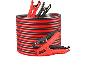 Câbles de Démarrage 12 V/24 V, Câble Batterie Voiture en Cuivre (6M 1500A) - Cable de Demarrage Diesel avec Gants de Protection et Sac de Transport - pour Voiture et Camion