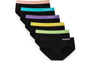 INNERSY Mutande Donna Cotone Slip a Vita Media Intimo Sportivo Culotte Elasticizzato Pacco da 6