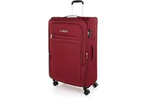 JASLEN - Lekkie walizki Duże - Poliester EVA Duża miękka walizka z kółkami 75cm Walizka podróżna - Lekkie walizki Duże z zamkiem szyfrowym TSA - Miękka duża walizka 4 koła Lekkie, Burgundii