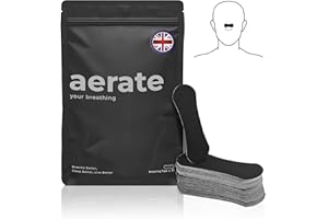 Aerate Nasal Strips – 31 Nose Strips (Black), Dermatologically Tested Snoring Aid for Men and Women, Provides Nasal Congestion Relief, Made with Hypoallergenic Material & Medical-Grade Adhesive