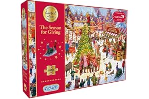 Gibsons The Season for Giving 1000 Piece Limited Edition Christmas Jigsaw Puzzle for Adults – 2025 Festive Charity Puzzle by Daniel Rodgers – Supports World Vision UK – Sustainable Puzzle Made in UK