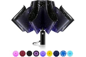 Trenovo Kompakt Reiseschirm - Automatik Sturmfest Regenschirm für Regen, Winddicht Taschenschirm mit 10 Rippen, Regenschirm mit Umgekehrter Faltung Damen und Herren