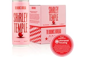 The Drinks Bureau Shirley Temple PRIDE Mocktail Ready to Drink Cans, Made from Juicy Cherry, Ginger, Lemon & Bitters, Non-Alcoholic, Pre-Mixed & Ready To Drink, Vegan & Allergen Free (4 x 250ml)
