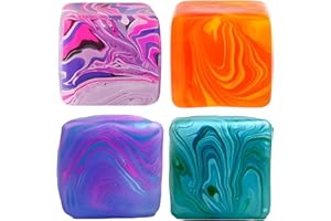 ZVBRSKM Fidget Toys, 4 Stück Würfel Stressball Kinder, Anti Stress Spielzeug für Kinder und Erwachsene, Sensorik Squishy Stressball für Büro, Schule, unterwegs oder zu Hause 3 cm