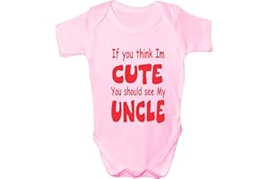 PRINT4U Think I'm Cute See My Uncle present Funny Babygrow~Babies Gift Boy/Girl Vest Babies