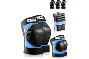 ‎IPSXP IPSXP Kinder Knieschoner Set,Schutzausrüstung Inliner Kinder Knieschoner Kinder Protektoren,Schützer Set 6 in 1 für Kinder und Erwachsene,Rollerblading, Skating, Skateboard, Roller, Radfahren(M/L/XL)