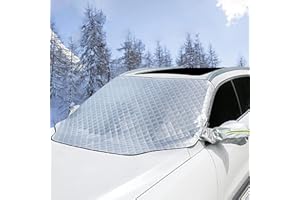 AKMEYI Kompatibel mit Fiat 500 500l 500s 500x Ranch Bravo Frontscheibenabdeckung, Auto Magnetisch Windschutzscheibe Abdeckung mit Reflektierenden Spiegelabdeckung, Autoabdeckung für Winter