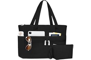 LUROON Sac a Main Femme Cabas Grande Capacité, Sac Cabas Femme en Velours Côtelé Tote Bag avec Fermeture Éclair, Léger Sacs Ordinateur 15.6 Pouces pour Voyage Collège Travail