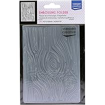 Vaessen Creative Embossingmap, houtkorrels 14,5 x 10,8 x 0,5 cm, 1 eenheid, voor verjaardag, geboorte, kerstkaarten en papierambachten