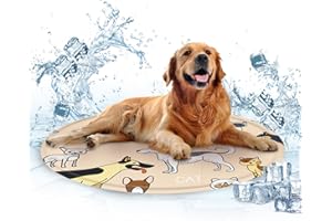 Actask Kühlmatte mit Kühlgel Hunde Katzen, Kuhlmatte für Hund und Katze mit Ungiftiges Gel, Automatisches Kühlsystem, Sommerschlafbett Kühl Hundedecke (Welpe 60CM)