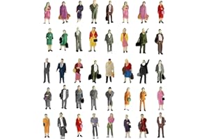 Rapidbok 50 Pièces Personnage Maquette en Plastique,Échelle 1:87 Figurines peintes pour Modèle de Train,Figures de Personnes en Plastique,pour Scènes Miniatures et Table Sable (Posture Debout)