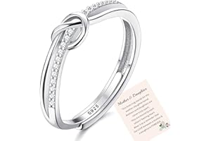 WONVIN COLLECTION The Love Between Mother and Daughter is Forever Mother Daughter Ring, Love Knot Silver Ring for Women Forever Linked Mum And Daughter Rings Adjustable Thumb Rings